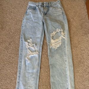 white wash ripped jeans